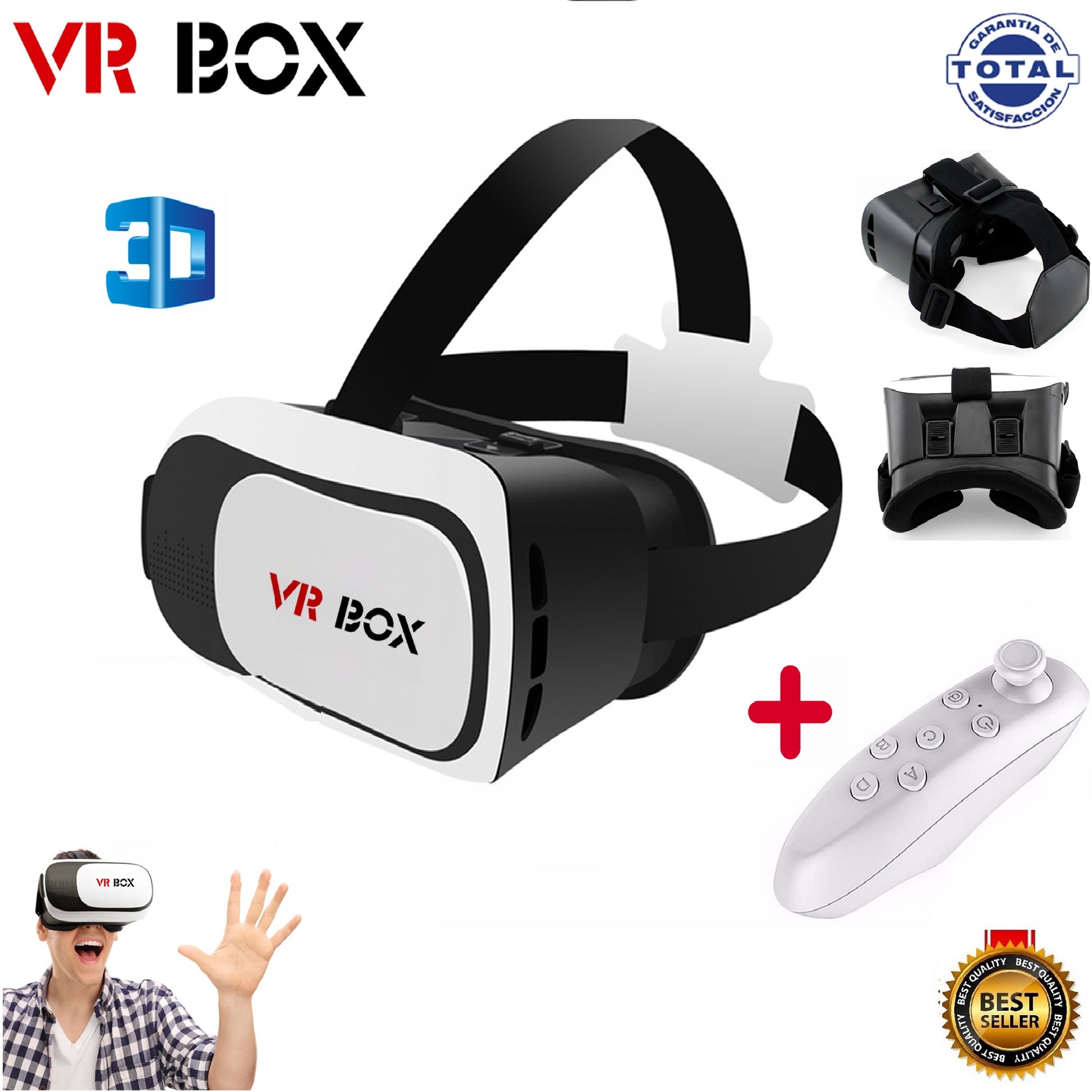 Gafas 3D VR BOX - Realidad Virtual + Control Bluetooth